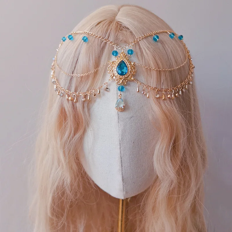 Forehead Exotic Chain Western Region Dance Headdress Ancient Ornament Photo Studio Photography Female