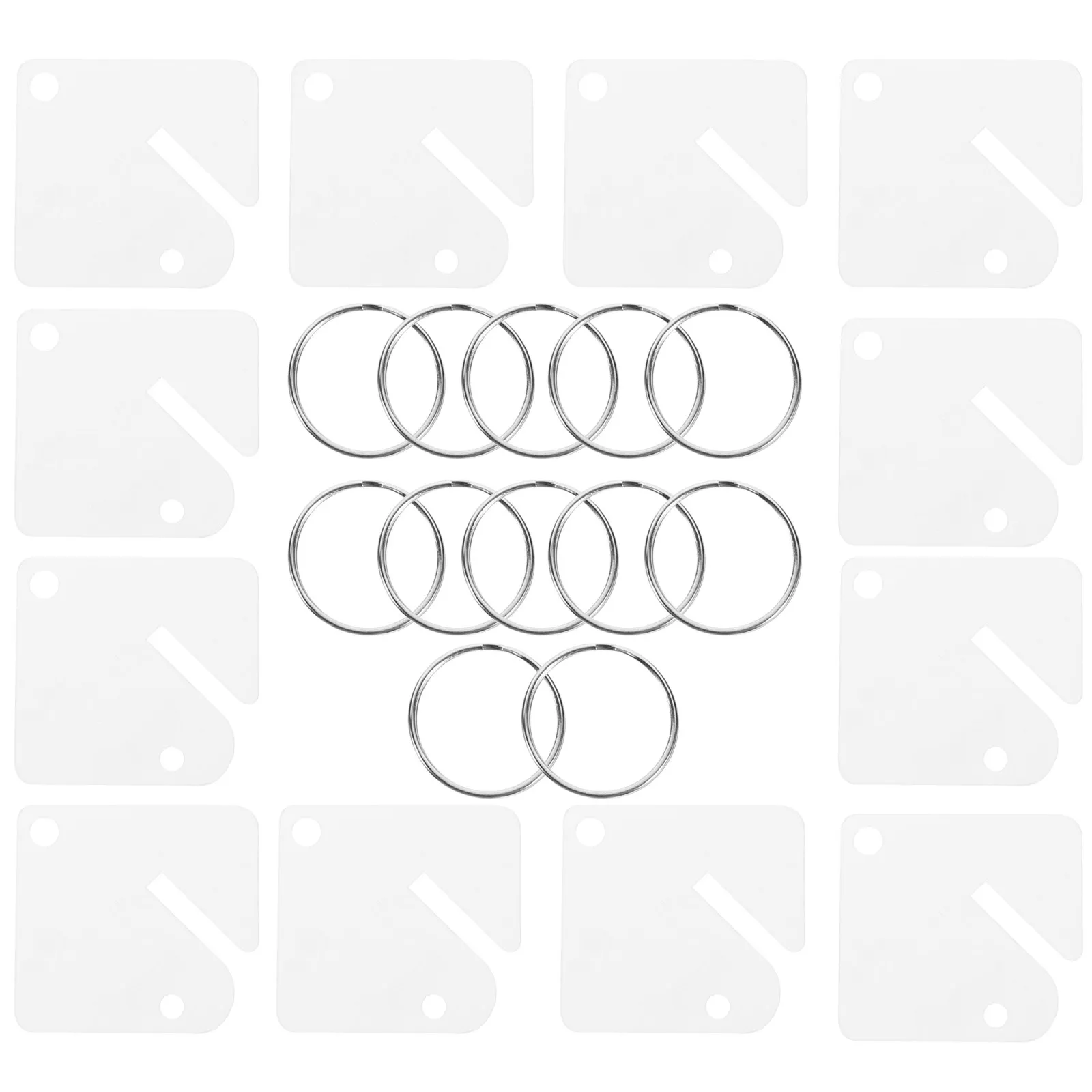 60Sets Acrylic Keychain Classification Tags Blank Key Tags with Zinc Alloy Key Rings for Labeling Keys Luggage Lockers Hotel