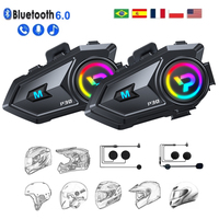 KEBIDUMEI P30 Motorcycle Helmet Intercom Headset Bluetooth 6.0 Waterproof Handsfree Call Music Player Speaker Wireless Earphone
