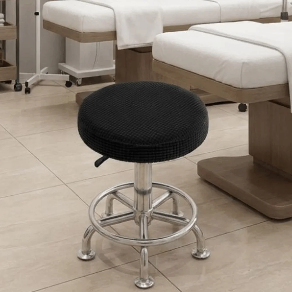 Soft Elastic Round Stool Chair Cover Polar Fleece Wear-resistant Slipcover Dust-proof Breathable Bar Stool Covers Restaurant