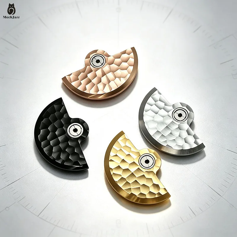 MechJazz Hammered Texture Watch Rotor, Oscillating Weight, Fits NH34, NH35, NH36, NH38, 4R35 Movements, Watch Modification Parts