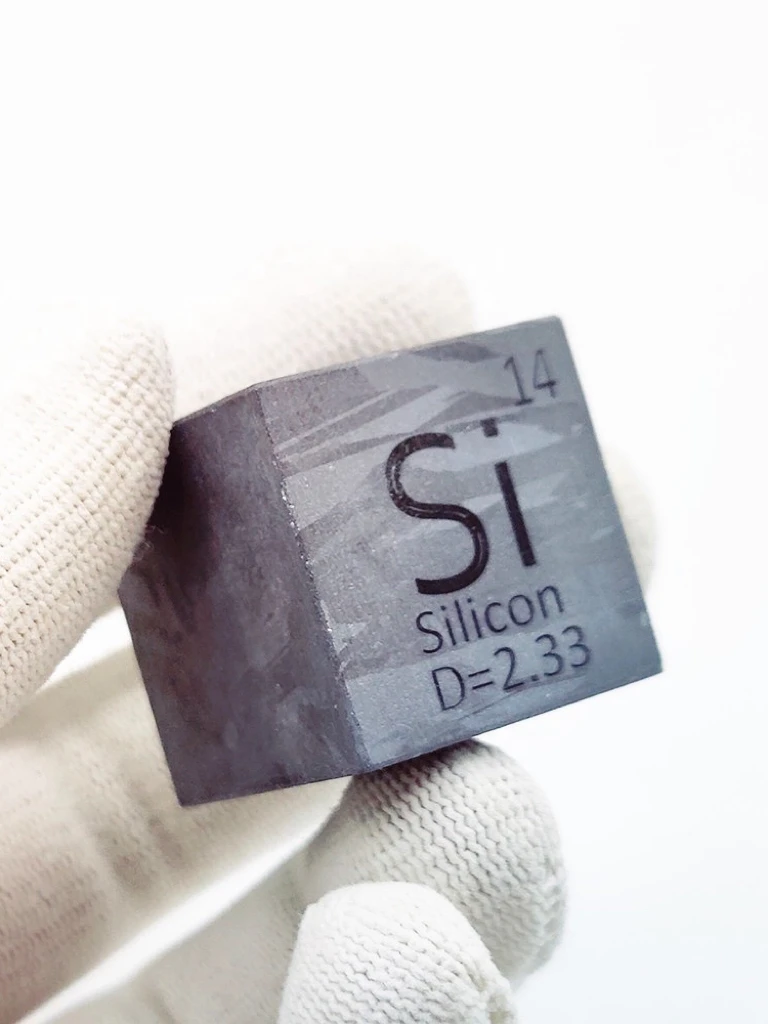 

25.4mm Silicon Cube 1 Inch Si Metal Block Periodic Table Engraving