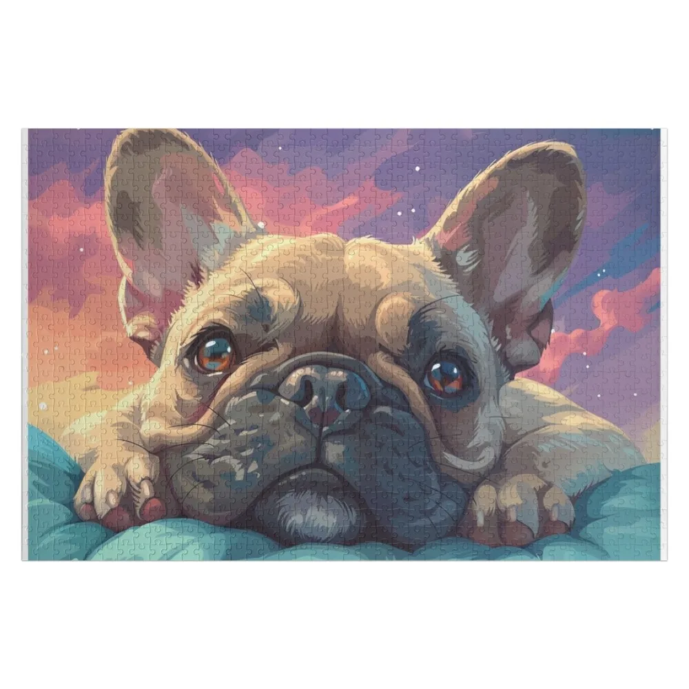 

French Bulldog Gentle Eyes Jigsaw Puzzle Custom Name Wood Wooden Decor Paintings Customizable Child Gift Puzzle