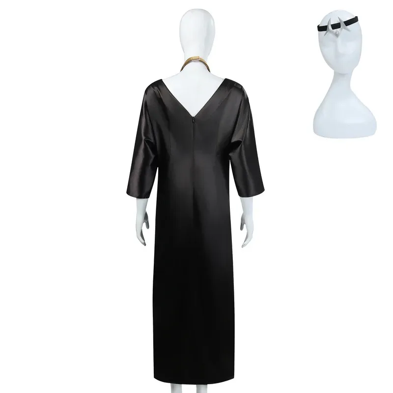 

COSda@Camearra Anime THE FINAL ODYSSEY Cosplay Costume Black Headwear Nechlace Black Long Dress Women Girl Halloween CustomizedC