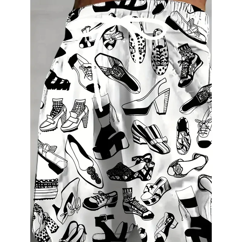 السراويل الرجالية الجديدة لربيع وخريف 2025 كاجوال عصرية ناعمة ومريحة مع طباعة نمط ثلاثي الأبعاد