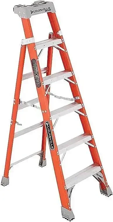 Louisville Ladder 6-Foot Fiberglass Step Ladder, 300-Pound Capacity, FS1506