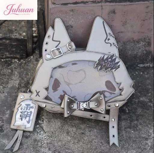 Anime Portable Itabag Y2k JK Kawaii Lolita Cosplay Cute Cat Dominates The World Cat Girl Slant Shoulder Laser Paint Skin Itabag