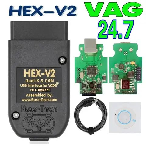 2025 Newest VCDS 24.7 VAG Scanner Tool Cable OBD2 Diagnostic Multi-Language HEX V2 Wesheu VCDS VAG COM For Audi SKODA VW Car