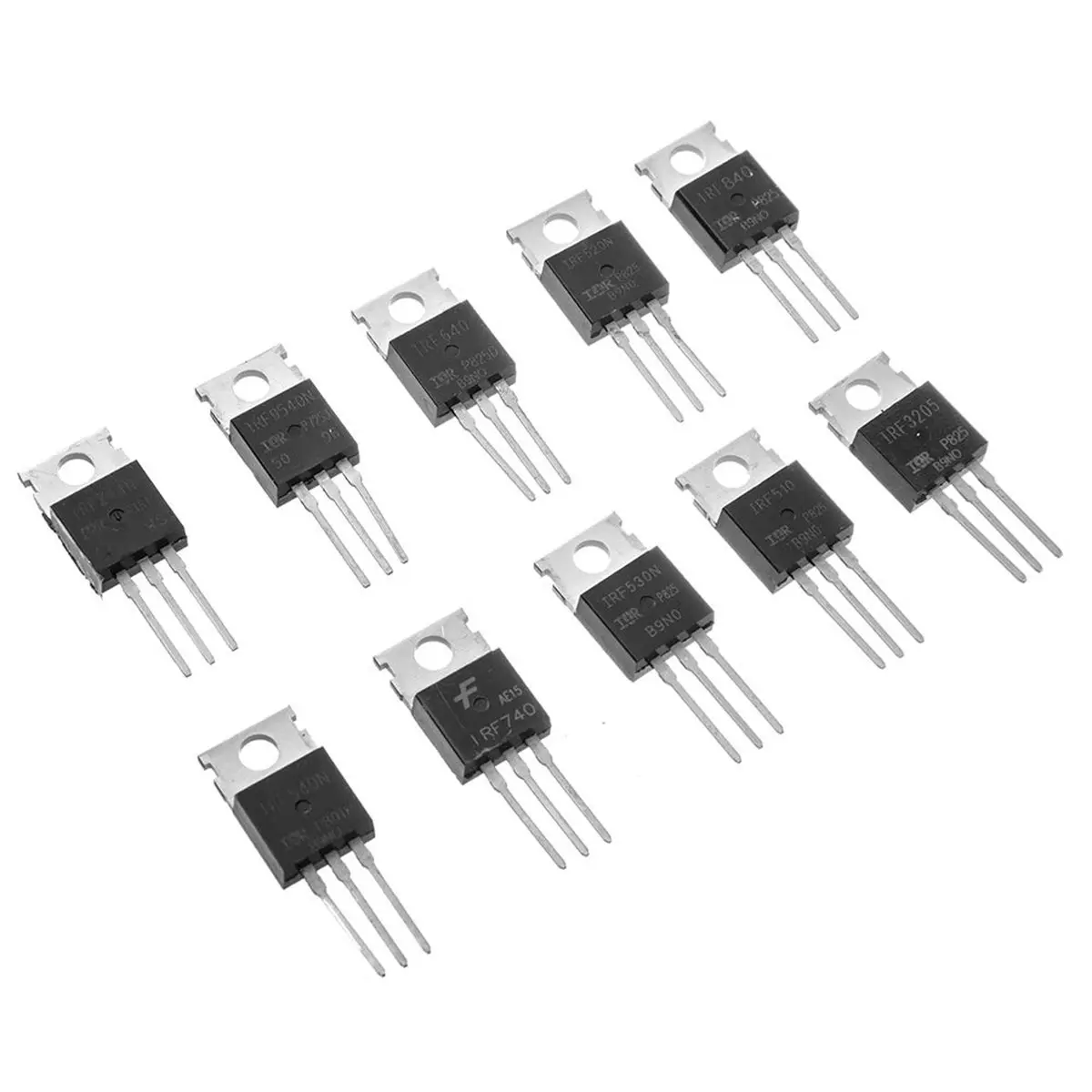To-220 Transistor Assortment Kit - IRFZ44N,IRF640N,IRF540N,IRF3205 - 10 Types, 5 Each for Electronics Projects & Repair