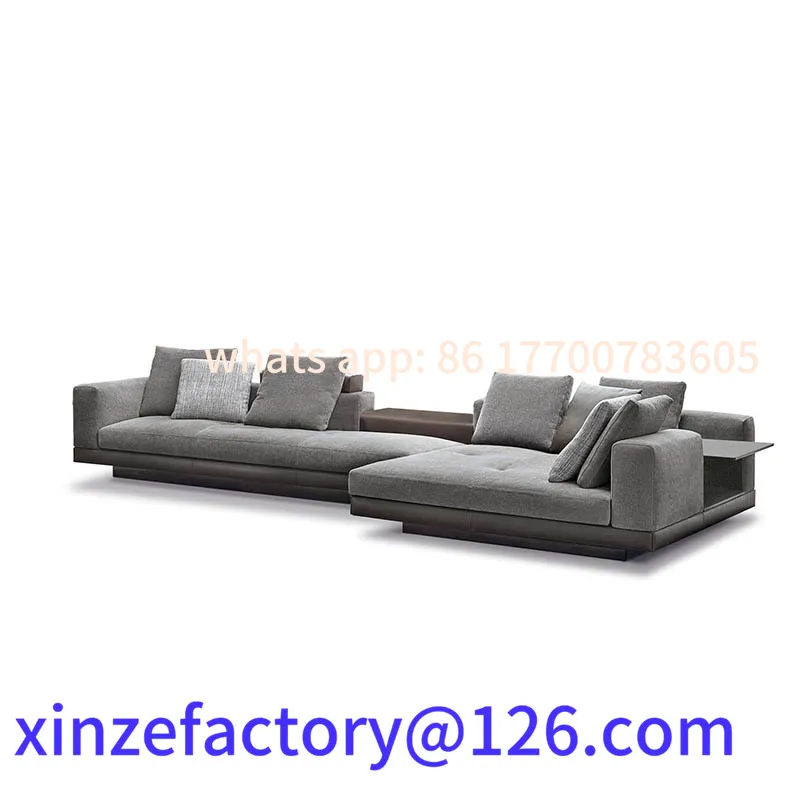 

Customizable Connelly sofa Italian minimalist modern large flat-floor villa L-shaped large apartment corner living room cotton