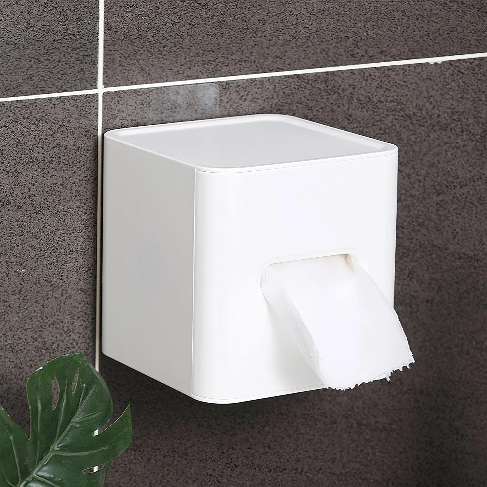 

Roll Box Plastic Holder White Bathroom Living Tissue Holders Decorative Room Cube Tissue Decorative Simple Reusable