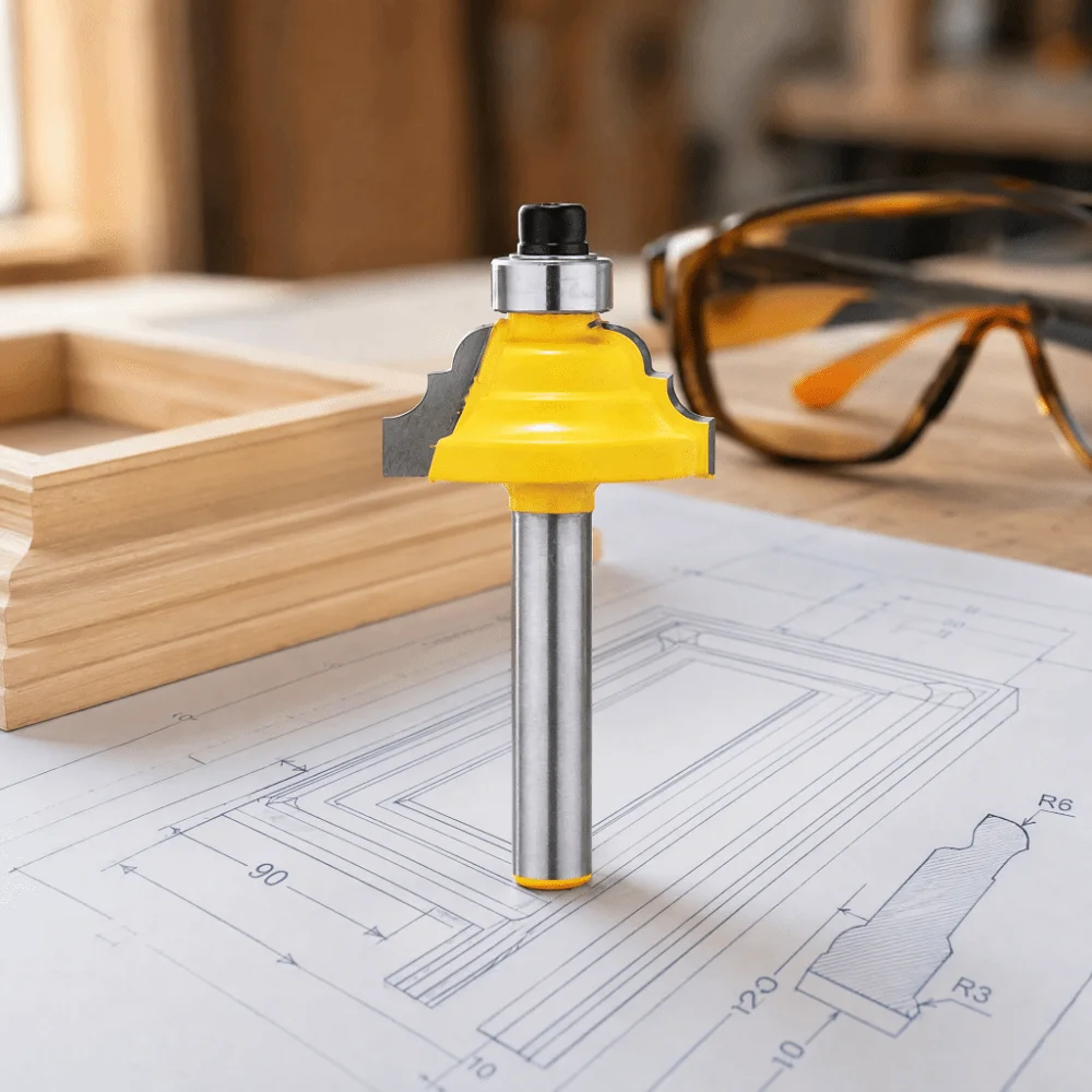 1/4 Inch Shank Roman Ogee Router Bit 1-1/4 Inch Width 5/8 Inch Depth Edge Forming Router Bit Bead Molding Router Bit Cabinetry