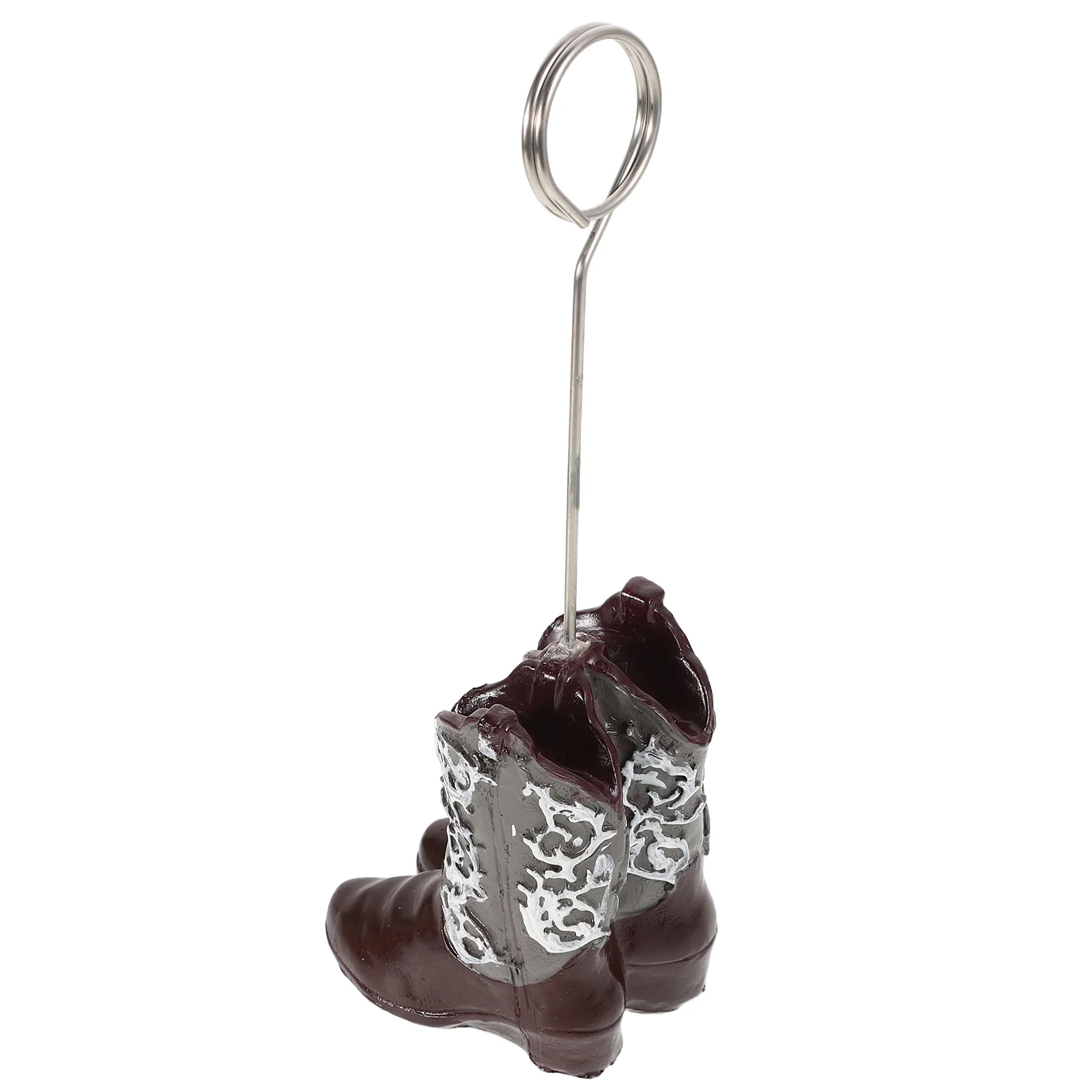 Cowboy Boots Message Clip Resin Picture Holder for Tables Decor Centerpieces Mini Boot Shaped Photo Note Card Organizer Gifts