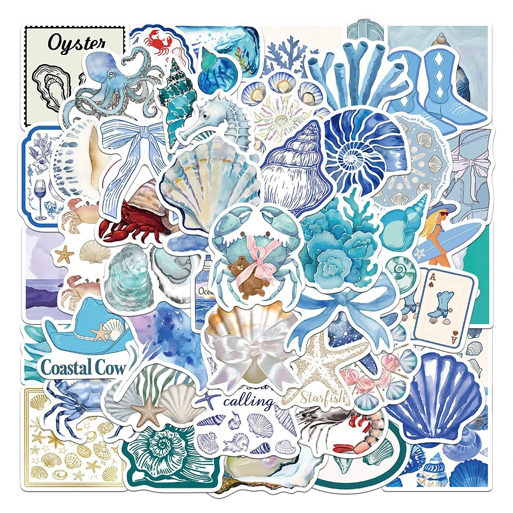 10/30/50pcs Del Fumetto Mediterraneo Oceano Blu Del Fumetto Degli Autoadesivi Decalcomanie FAI DA TE Del Computer Portatile Del Telefono Del Diario Frigo Decorazione adesivo giocattoli per bambini