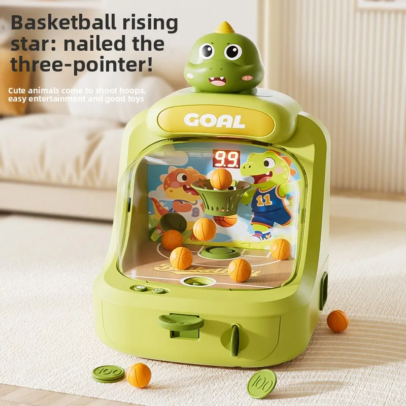 Kids Desktop Cartoon Ejection Basketball Shooting Toy Cute Animal Design Parent Child Interactive Table Game Machine