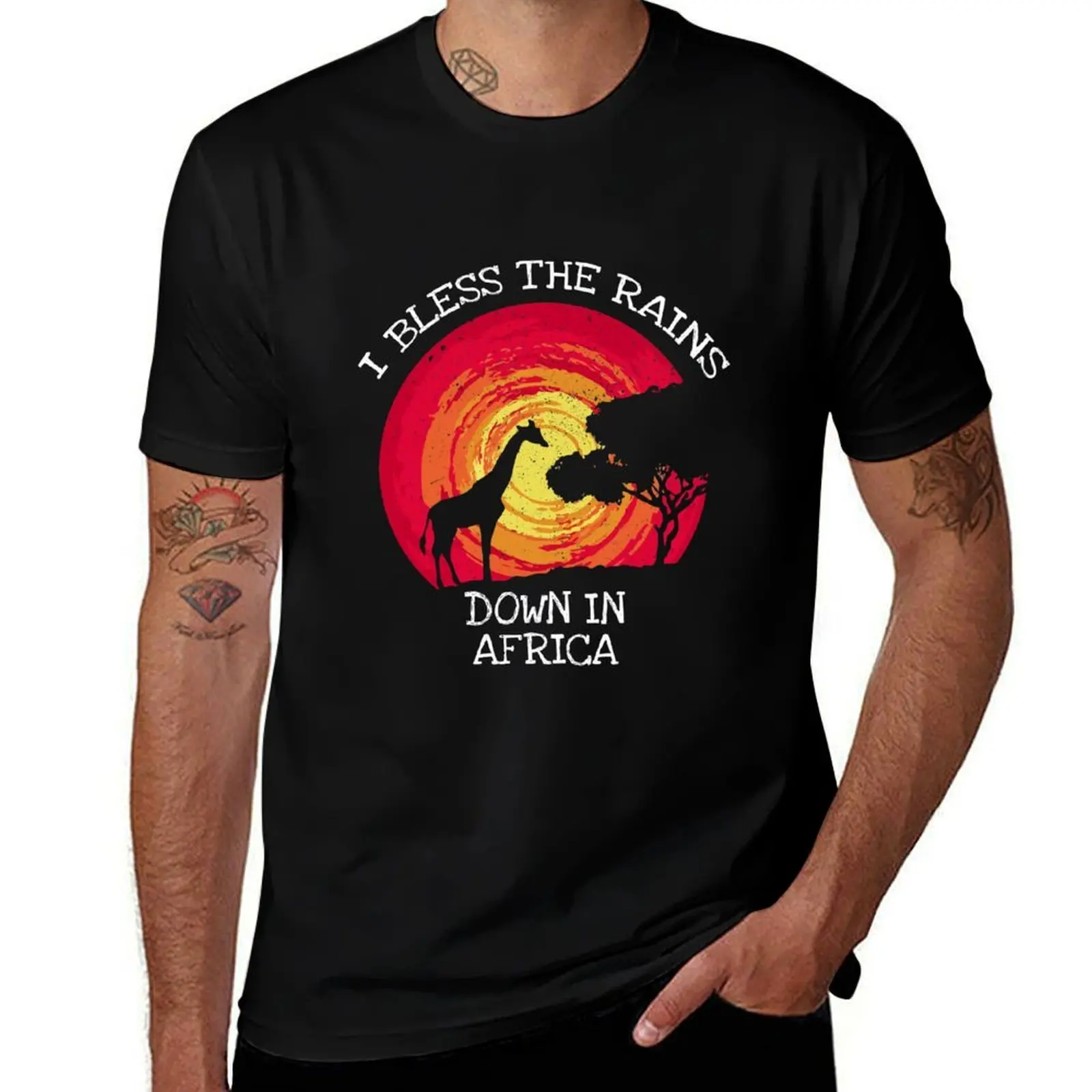 Camiseta I Bless Rains Down In Africa para hombre, Camiseta de algodón pesado, camisetas de lujo para hombre, camiseta de marca de lujo de alta calidad