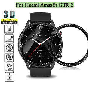 Bilashmart 3D Curved Clear Composite Film Coverage Screen Protector Huami Amazfit GTR 2 Screen Protective Film Cover