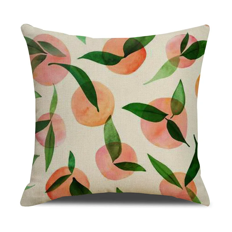 Nordic Summer Tropical Rainforest Minimalist Leaves Fruit Prints Linen Pillowcases Home Bedrooms Sofas Pillowcases