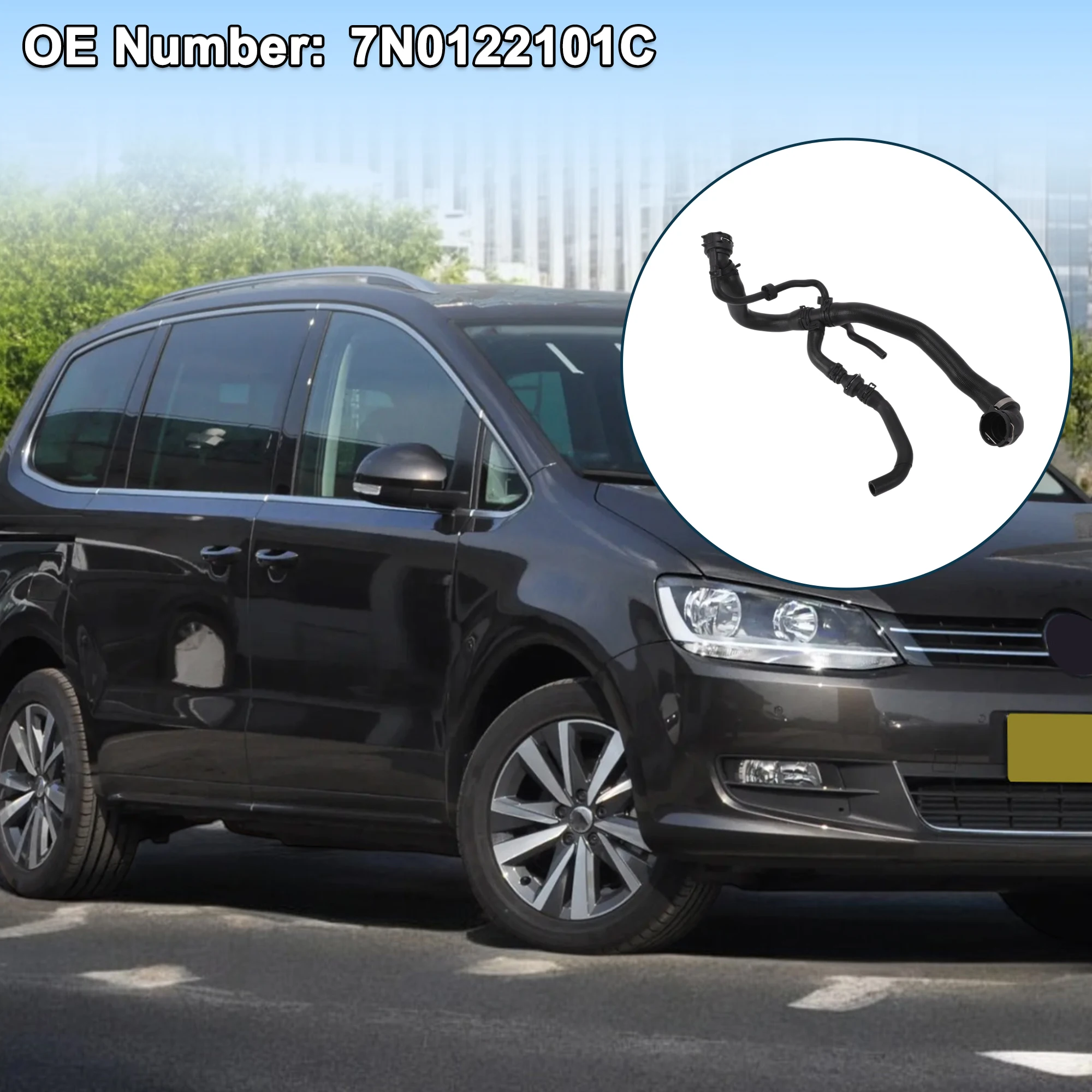 

UXCELL Radiator Hose Heater Hose No.7N0122101C for Volkswagen Sharan 2016 Black Rubber 1 Pc Water Pipes Good Sealing