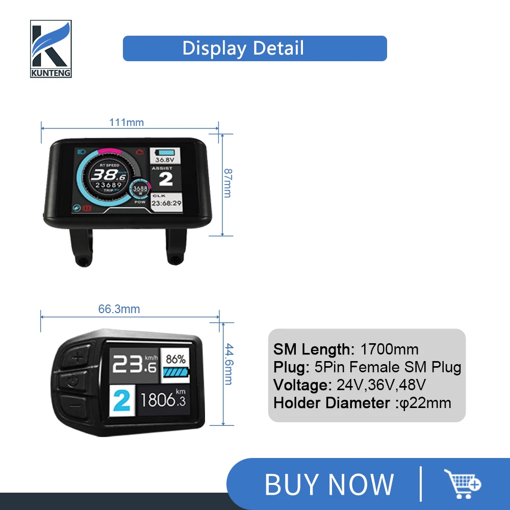 Electric Bicycle 36V/48V 3 Model Sinewave Controller 17A 26A 30A S866 S900 GD01 UKC1 Display SM/WP Plug For Ebike Accessories