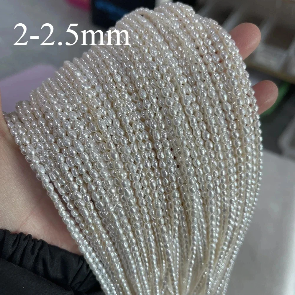 Natural Freshwater Pearl Beads Rice shape Loose isolation Beads For jewelry making DIY necklace bracelet accessories Size2-3mm