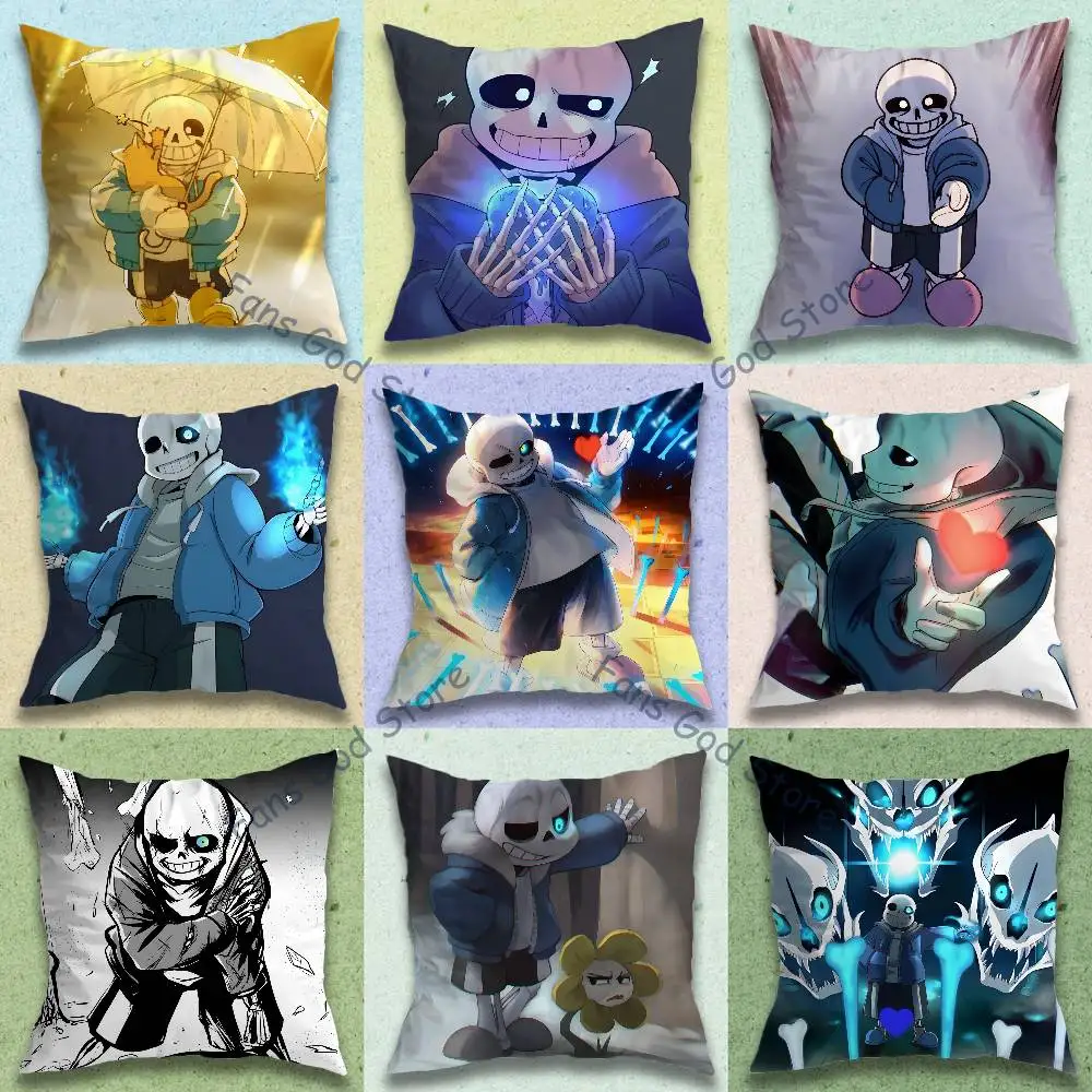 Game U-Undertale Sans Pillow Gift Home Office Decoration Bedroom Sofa Car Cushion Cover case