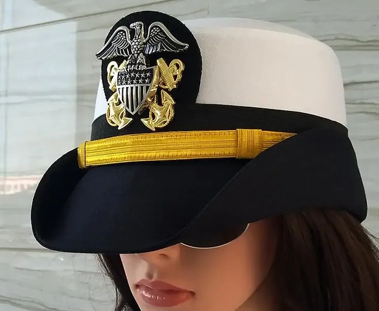 Chapeau blanc de la marine américaine pour femmes, casquette d'officier, services.com Marine, printemps