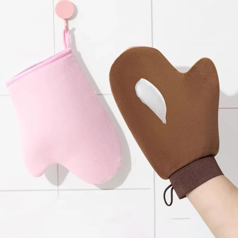 قابلة لإعادة الاستخدام الجسم الذاتي تان قفاز قضيب دباغة قفازات كريم غسول موس الجسم تنظيف قفاز الذاتي دباغة إصبع قفاز