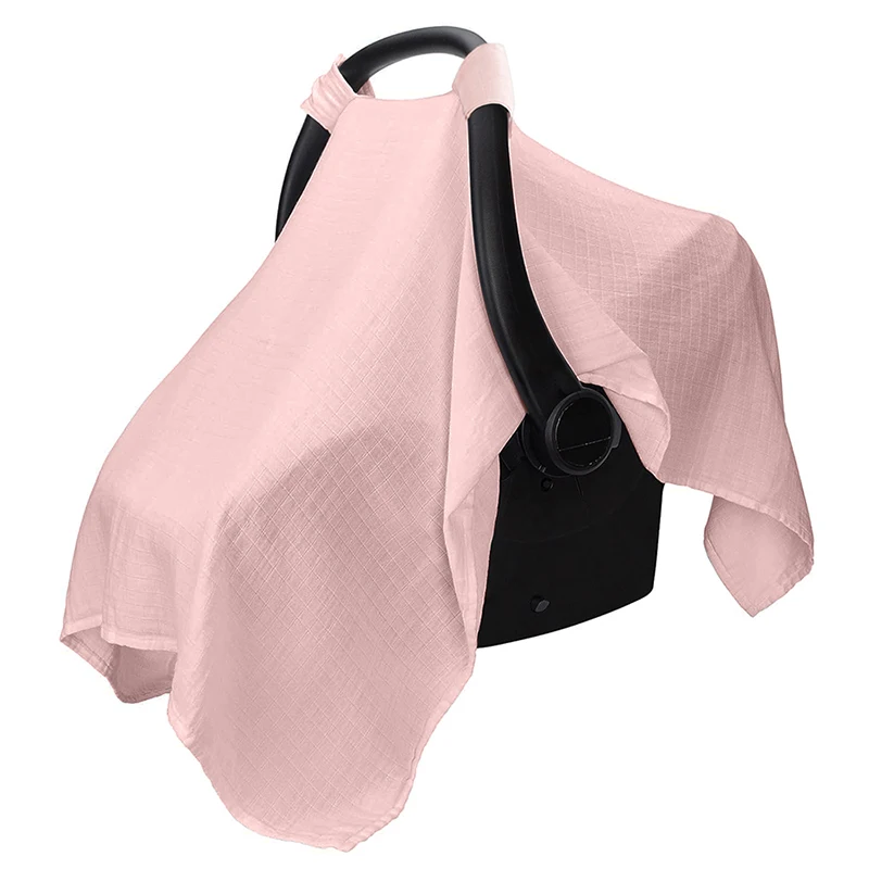 Muslin Cotton Infant Car Seat Canopy Breathable Baby Carrier Cover Stroller Sun Shade Car Seat Cover for Girl Boy Multi Use