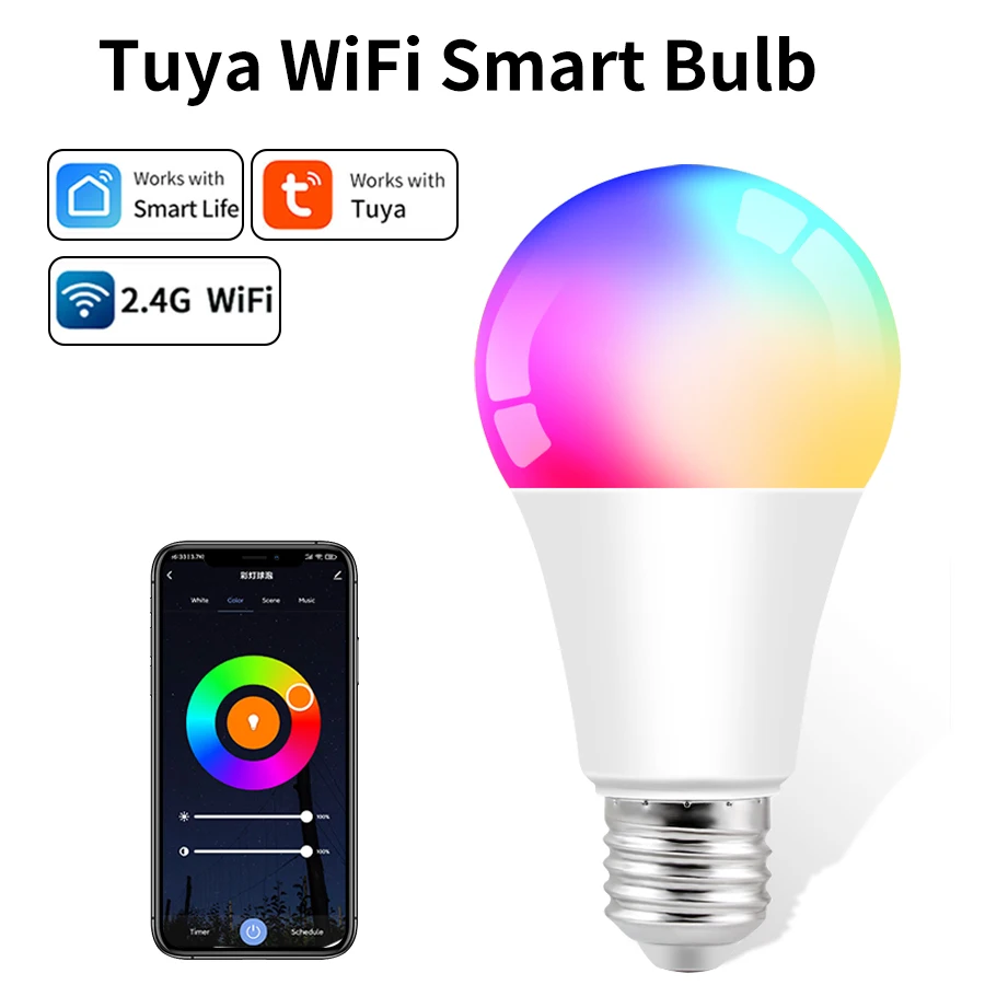 Smart WiFi Bulb Alexa LED Lamp 220V 110V 20W 15W 10W E27 RGB Smart Light Bulbs Smart Life App Remote Google Home Voice Control