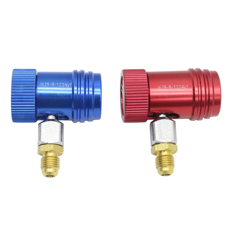 Konektor Cepat Standar AS R1234YF Tekanan Tinggi dan Rendah yang Dapat Disesuaikan untuk Peralatan Perawatan Mobil AC Mobil