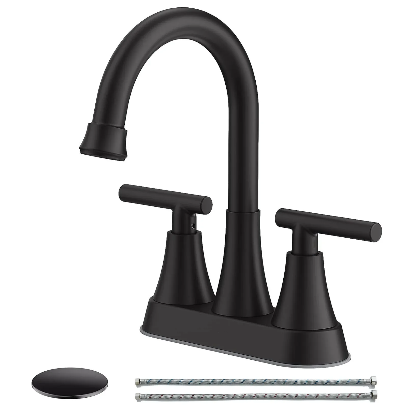 

4in Centerset Bathroom Sink Faucet 3 Hole Lavatory Vanity Mixer Faucet Tap Black