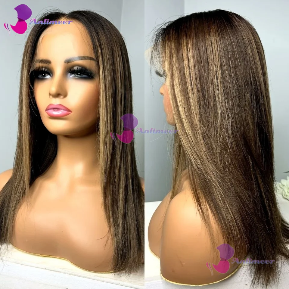 Highlight Human Hair Wigs Honey Blonde Transparent Lace Wigs 13x6 Lace Front Wigs 180% Straight 13x4 Silk Top Human Hair Wigs