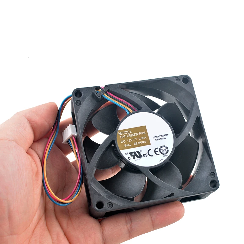 

DATC0825B2GP084 Dual Ball Bearing Axial Flow Computer Fan 8cm X 80mm X 25mm DC12V 1.60A for Server Workstations Cooling System