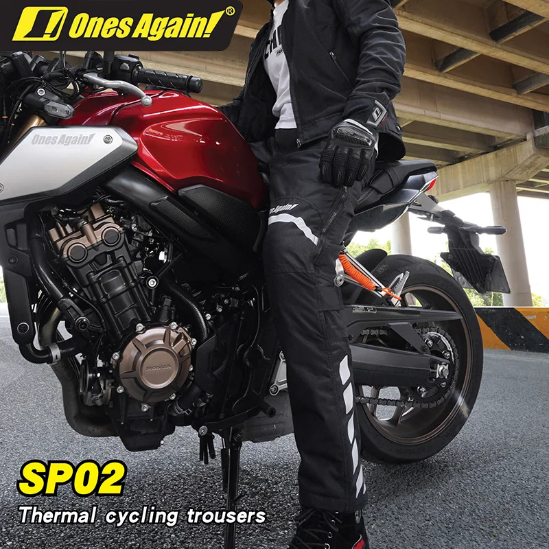 

Ones Again Winter Warm Motorcycle Riding Pants SP02 CE2 Knee Pads Side Zipper Quick On Quick Off Riding Warm Trousers