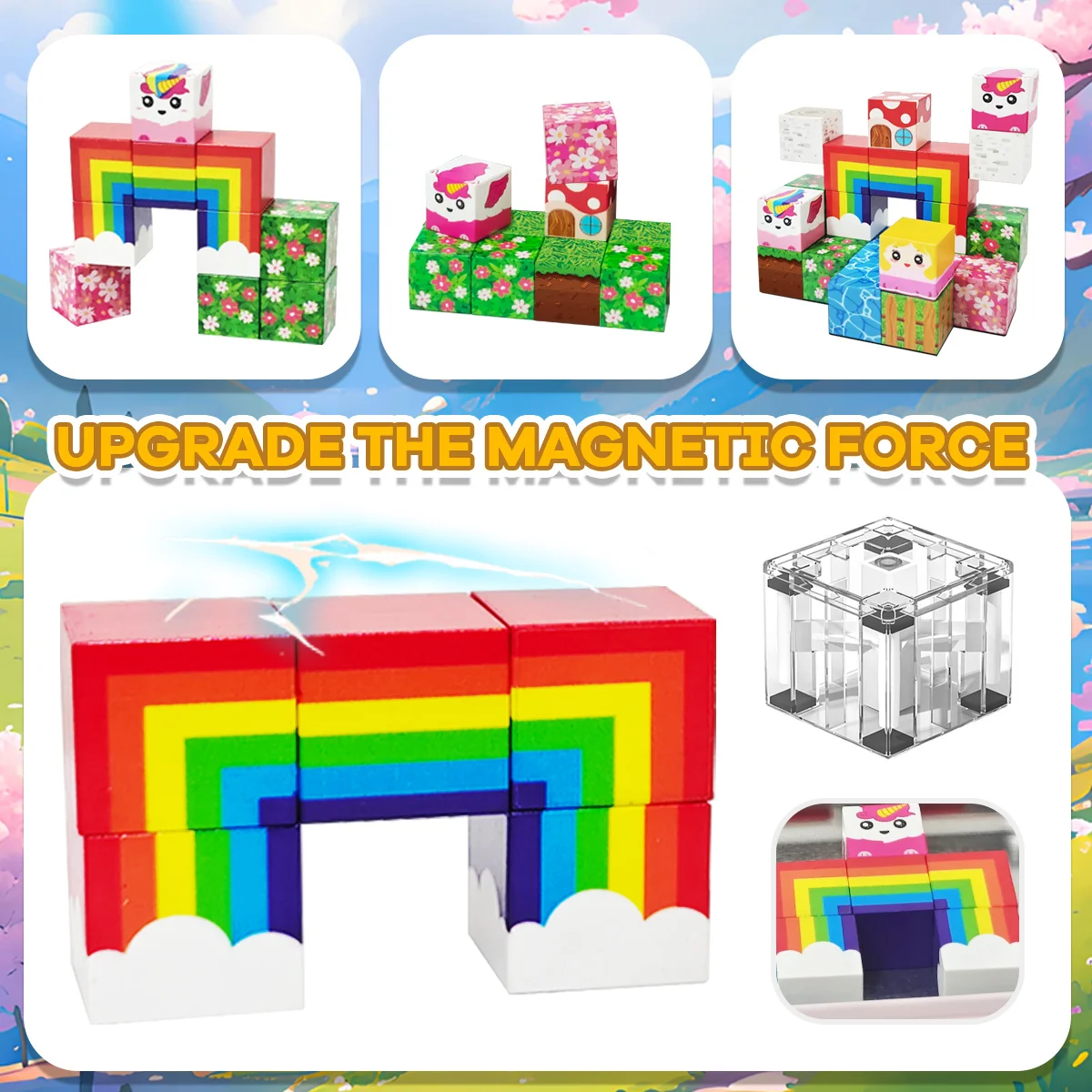 27pcs Iron Box Magnetic Block Set,Magnetic Tiles,Children's Puzzle Building Blocks Toy,Preschool Educational Building blocks Set