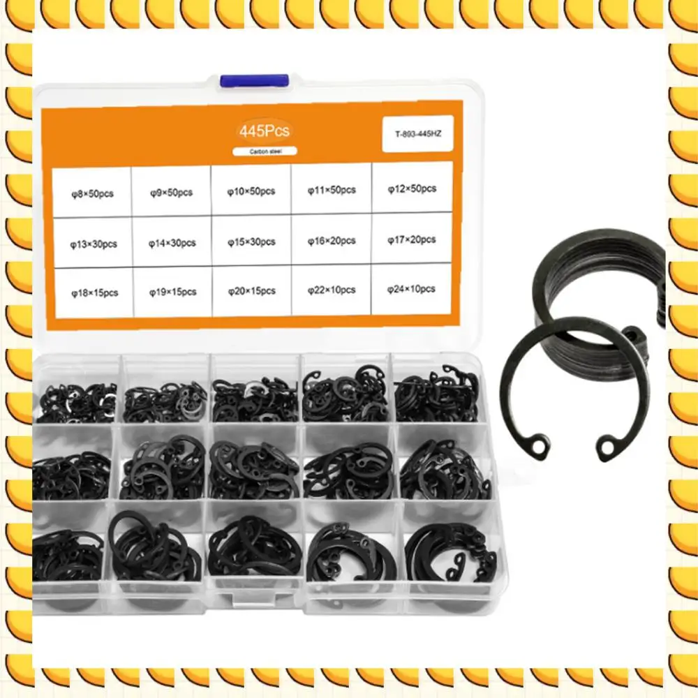 BAAU 445Pcs C Type Internal Circlip Retaining Rings Assortment Kit For Hole Circlip Snap Rings