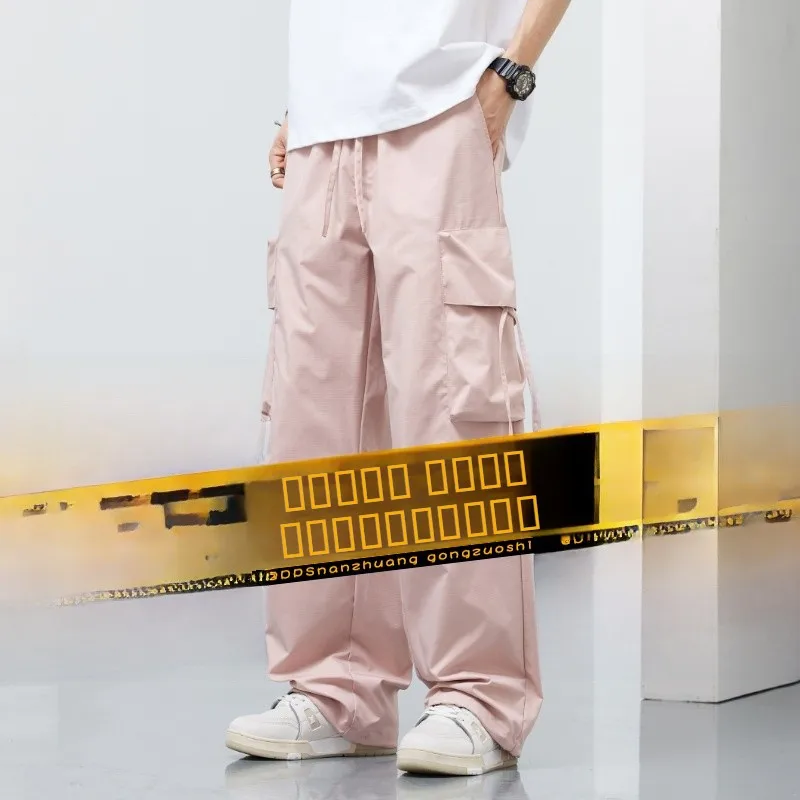 

Loose Straight Leg Workwear Pants Men's plus Size Trendy American Sle Casual plus Size Pants for Fat Men Spring New Arrival