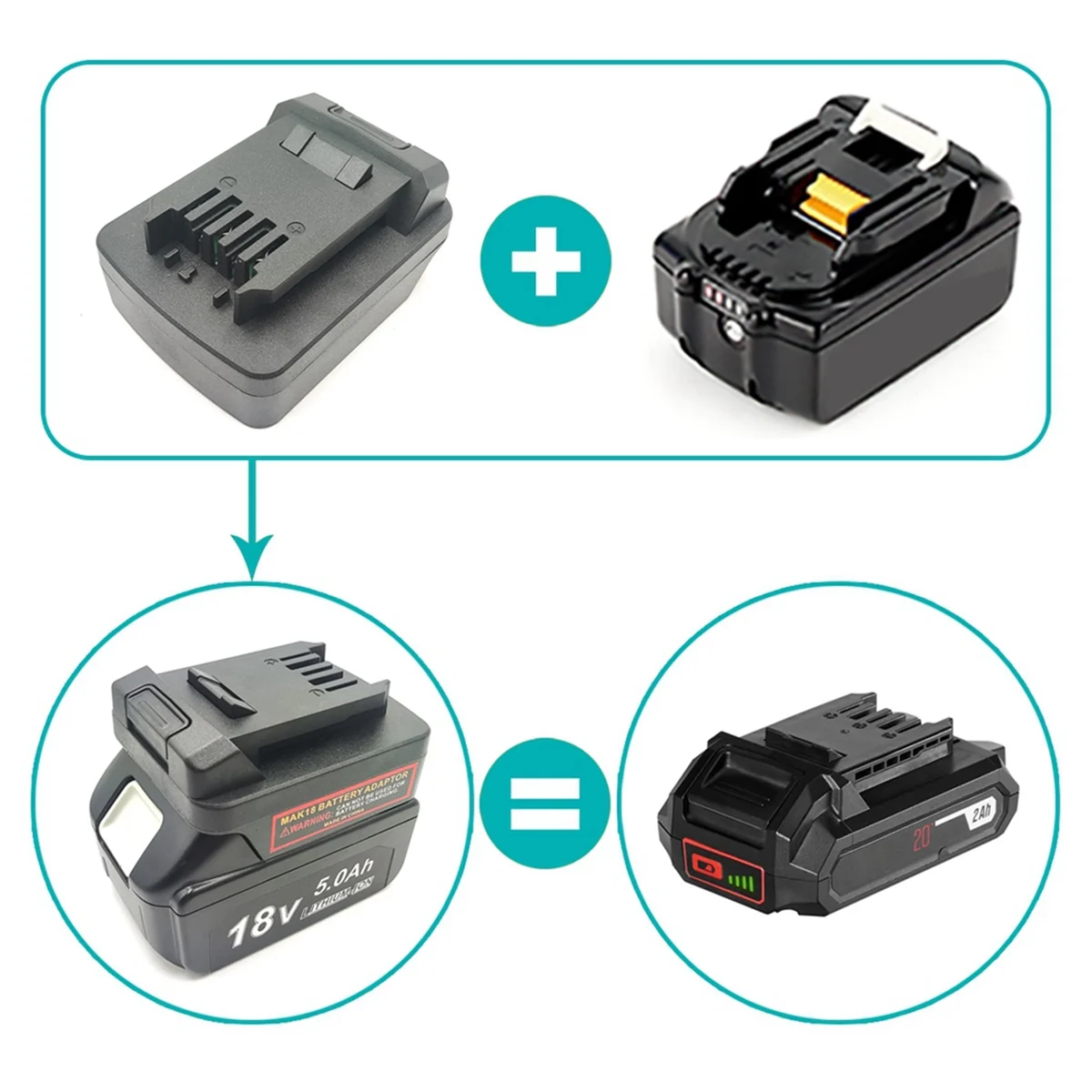 Battery Adapter for Makita 18V Battery Conversion for SKIL 20V Lithium Battery Tool Converter Battery Adapter