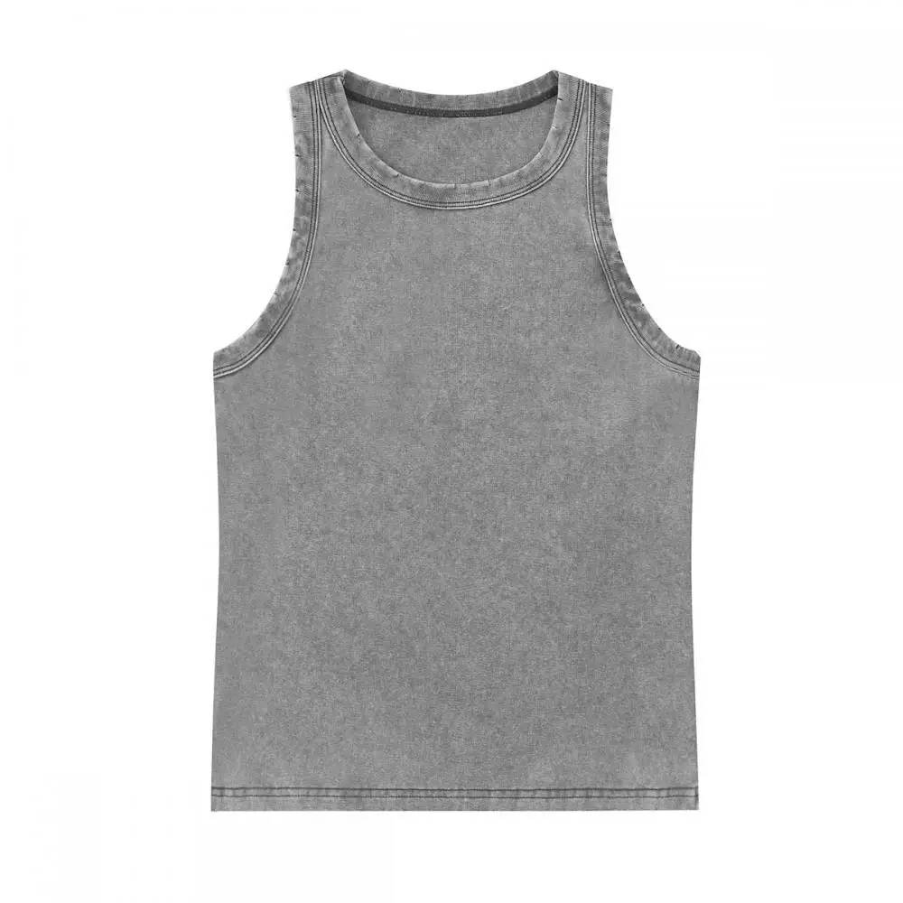 2025 Primavera y novedad de verano 240G chaleco antiguo Retro americano estilo puro deseo Spice Girl chaleco Jersey ajustado