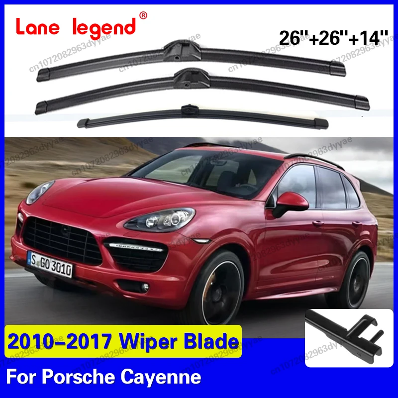 

For Porsche Cayenne 2010 - 2017 3PC LHD Front Rear Wiper Blades Windshield Windscreen Window Accessories Cleaning Refills