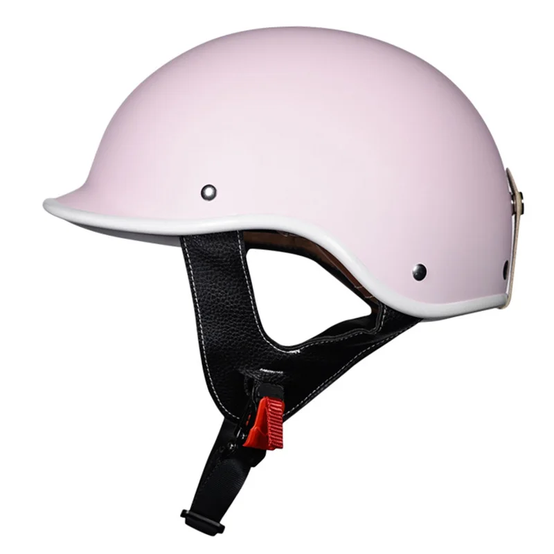 

Low Profile Motorcycle Helmets German Style Retro Half Face Helmet DOT Approved Vintage 1/2 ABS Shell Open Face Helmet Men Women
