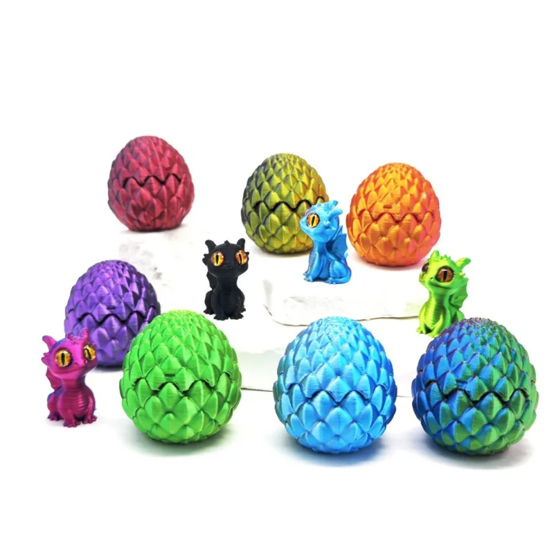 【セール中】3D プリントおもちゃミニドラゴンの卵セットクリエイティブシミュレーションモデルイースター家の装飾キッズギフトかわいい 3D 印刷デザイン