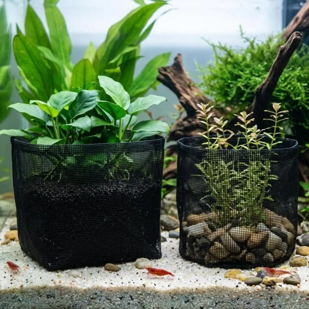 PVC Aquatic Planting Basket Water Permeable Fine Mesh Pond Planting Basket Reusable Breathable Structure Pond Planter Bag