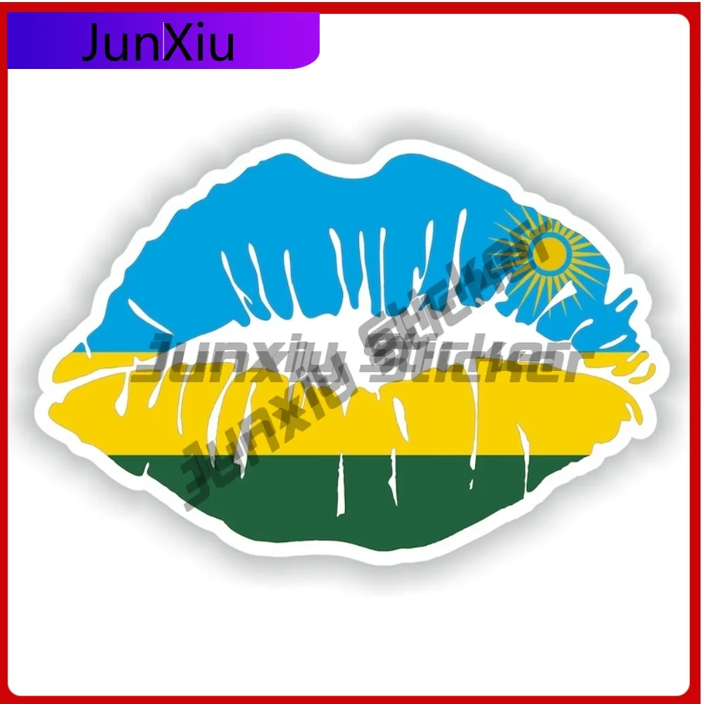 

Rwanda Flag Lips National Emblem Sticker Travel Stickers And Decal Custom Decals Stickers Car Decoration Ebike 500w Electric Sco