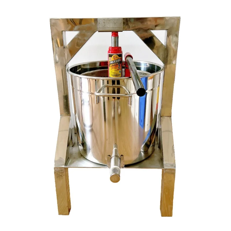 Stainless Steel Wax Press Honey Machine with Jack Mesh Barrel Filter Outlet Beekeeping Tools