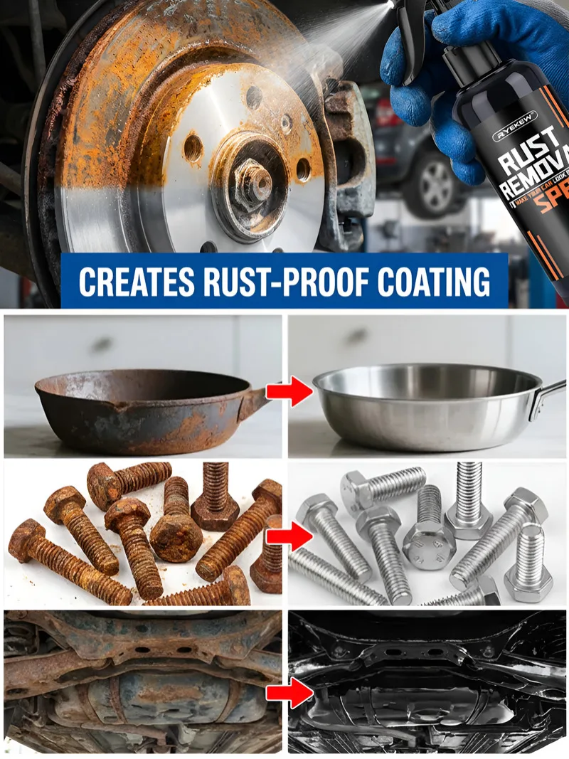 Multi-Purpose Rust Remover Iron Powder Cleaner Car Rim Cleaner Powerful Cleaning Solution for Wheel Restoration Metal Surface