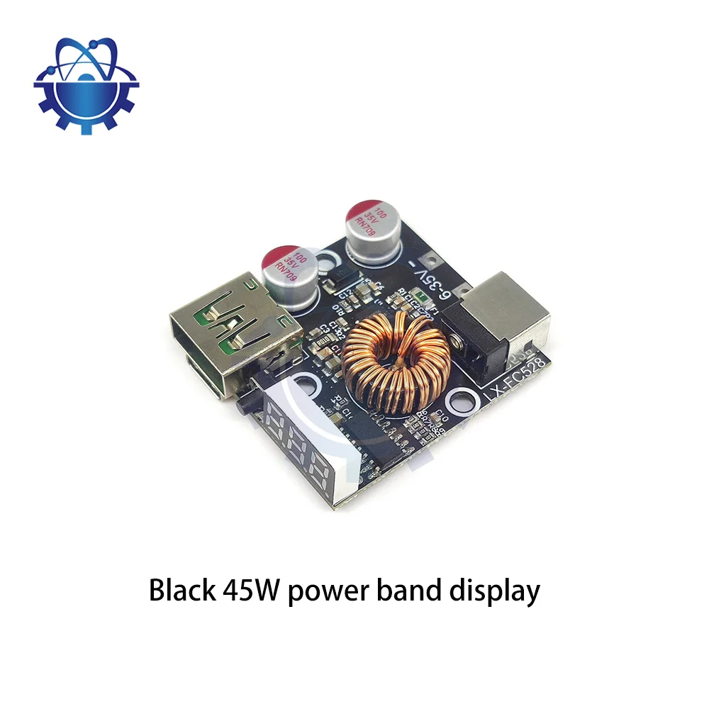 QC4.0 3.0 PD Full Protocol Mobile Phone Fast Charging Module 3526 Chip with Display USB Charging Converter Board with Heat Sink