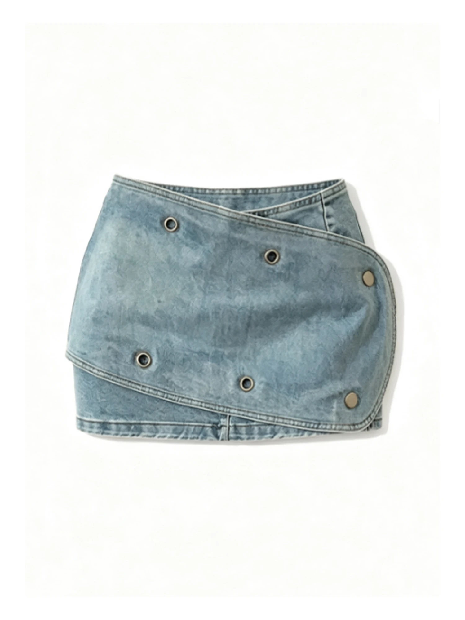 Women Blue Low Rise Denim Skirt Y2K Gyaru Vintage Mini Skirt Fashion Irregular Sexy Bodycon A-line Mini Cowboy Skirt Summer 2026
