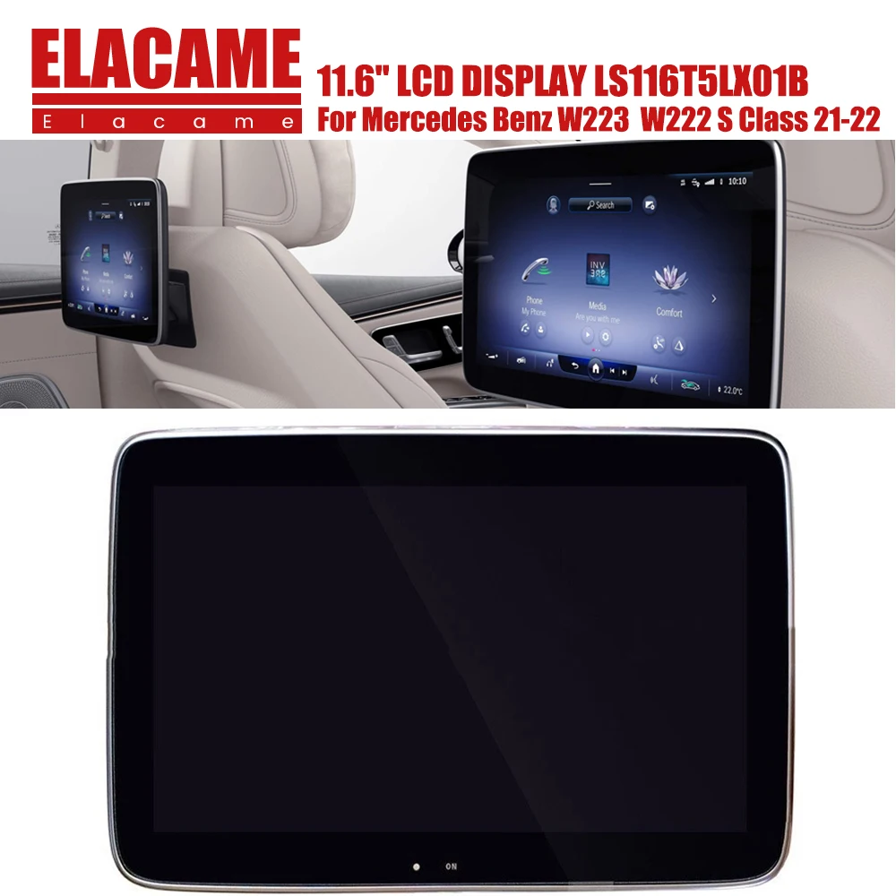 11.6 inch Headrest Display Screen LS116T5LX01B For 2021-22 Mercedes EQS W223 S-Class Car Rear Headrest Entertainment Monitor